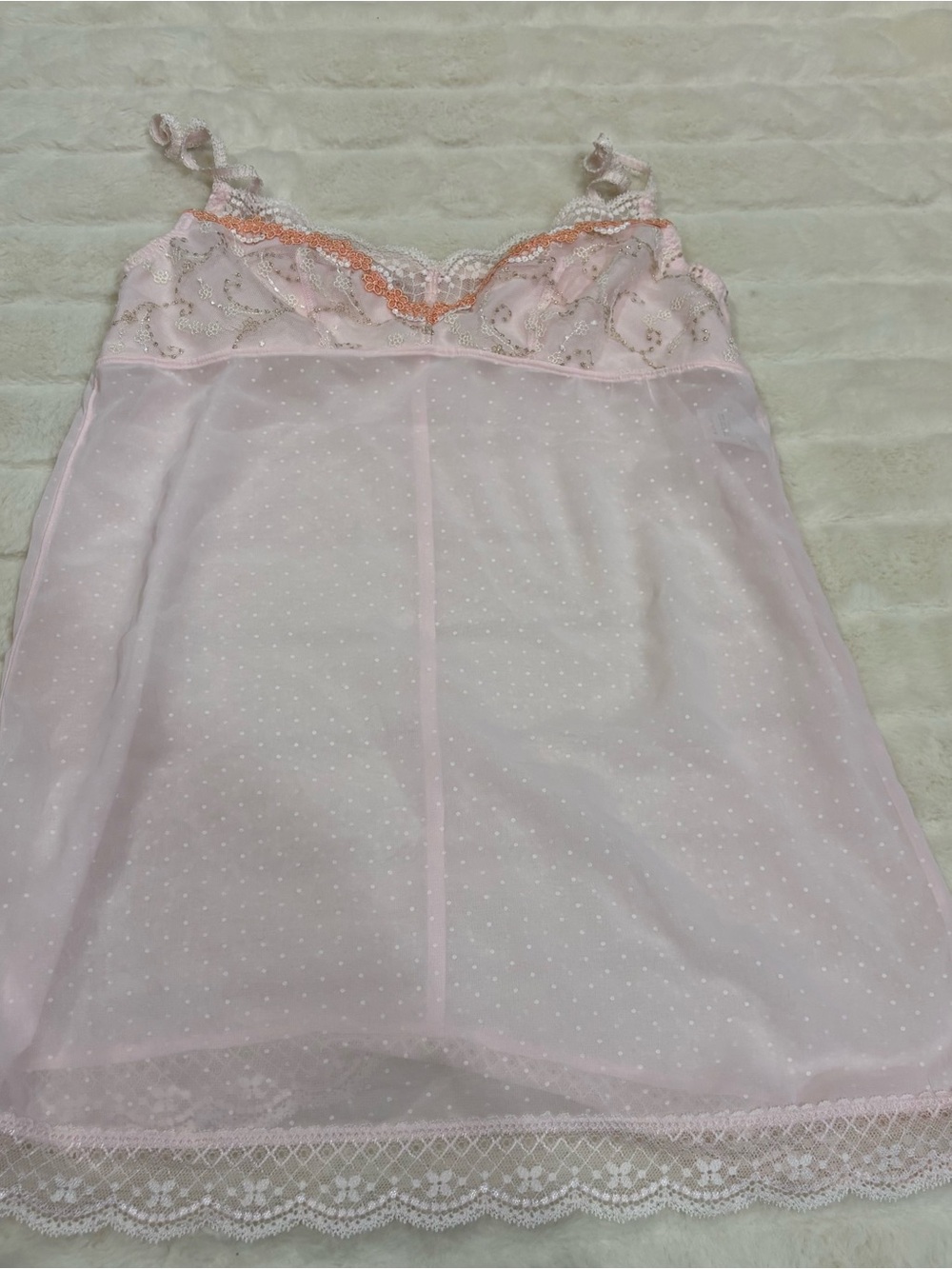 Triumph Light Pink Sheer Lace-Trim Chemise